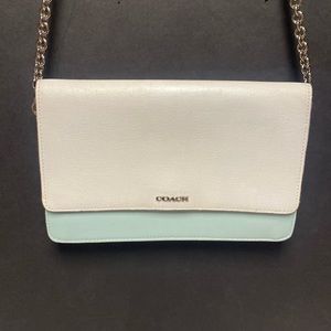Coach Color-Block Blue & White Chain Crossbody